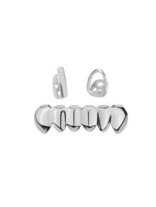 1 Set Shiny Vertical Striped Hollow Combination 6 Shiny Tooth Decor Accessories, Unisex For Party, Daily Wear - Multicolor - View 10