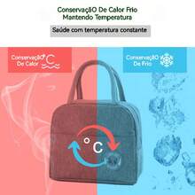 Portable Thermal Lunch Bag/Travel Bag/Cosmetic Lunch Box. Cute Design With Teddy Bear Print. Thermal Insulation That Keeps Food At The Desired Temperature. Practical Carrying Handle. Easy To Clean. Resistant And Durable For Daily Use. - Aleatório - 查看 9