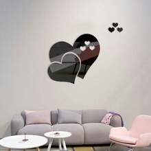 Bộ 5 miếng dán tường hình trái tim 3D, làm từ chất liệu acrylic, thích hợp trang trí phòng khách, ngày Valentine, đám cưới, bạn bè, phòng ngủ, phòng ăn, nhà bếp và trường học. - Yêu - Xem 7