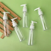 5pcs/Set Transparent Plastic Pump Bottles, 3.38 Oz Capacity Each, Suitable For Shampoo, Body Wash And Similar Products - View 7