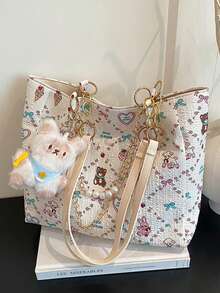 Fashionable Women's Handbag, Shoulder Crossbody Tote Clutch Underarm Small Square Backpack, Suitable For Daily Commute, Student, Leisure Travel, Lightweight Durable High-End Niche Design Bag - Multicolor - View 5