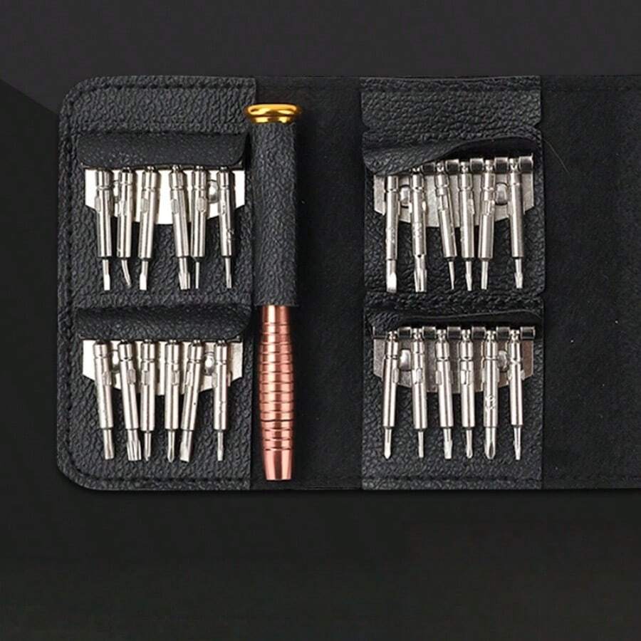 25-In-1 Screwdriver Set Leather Bag Multi-Function Cross Combination Mobile Phone Computer Disassembly Repair Tool - 25-in-1 - View 1