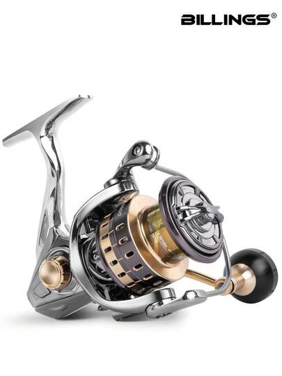 BILLINGS Spinning Reel,Metal Spinning Fishing Reel,CNC Aluminum Spool,12KG Max Drag,4.7:1/5.1:1/5.5:1 Gear Ratio,Smooth Powerful Freshwater Saltwater Fishing Reel