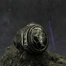 1枚枪灰色绿松石不锈钢戒指，男女通用，送给朋友、同事、父母的绝佳礼物 - 戒指 - 查看 4