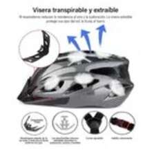 Modelo neutro para bicicletas + luz de bicicleta con batería + gafas protectoras de 2 pares + máscara antipolvo a prueba de viento - Azul - Ver 6