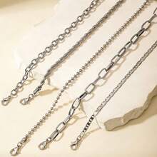 5pcs Fashionable Versatile Multi-Layer Chain Necklace Set, Suitable For Women's Daily And Party Wear - Multicolor - View 4