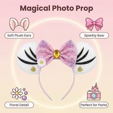 Disney 1个迪士尼黛西和米奇老鼠耳朵发箍，派对节日服装头饰，适合主题公园拍照道具、生日派对装饰 - 彩色 - 查看 2