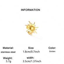 1pc Stainless Steel Sunburst Element Vintage Luxury Style Gold Decorative Accessory, Ideal New Year Gift For Women Office Wear - Ring - View 12