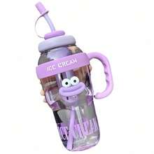 1pc Oversized Iced Beverage Cup, Minimalist High-Quality Large Capacity Water Bottle With Tea Infuser, Portable Handle & Straw, Summer Cooler - Multicolor - View 13