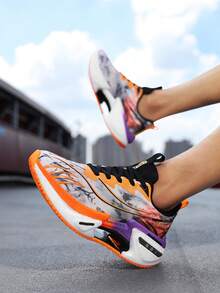 L.S.W.P Professional Running Shoes, Featuring Carbon Plate Technology, Lightweight & Cushioned, Non-Slip Rubber Outsole, Breathable White & Purple Gradient, High-Performance, Suitable For Fitness Training, Unisex All Season - Nezha - View 8