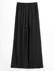 OMKAGI  Women's Linen Wide-Leg Pants With Pockets - Loose And Casual Long Pants For Home Wear Walking Around Vacation Beach Wear - màu đen - Xem 3