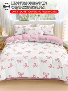 Bộ chăn ga gối 2/3 món, in hình nơ hồng, thân thiện với da và thoải mái, chất liệu mềm mại, phù hợp cho phòng ngủ, thiết kế in họa tiết, vỏ chăn bằng sợi microfiber có thể giặt, thoáng khí, chống bụi và chống trơn trượt, nhẹ và mềm mượt, phù hợp cho mọi mùa, phù hợp với giường đơn/đôi/cỡ lớn, bao gồm 1 vỏ chăn và 2/1 vỏ gối, món quà ngày lễ hoàn hảo, màu hồng, trắng. - Nhiều màu - Xem 22