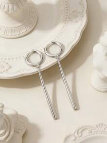 Newsoul 1 Đôi bông tai dài sang trọng bằng bạc Sterling S925/925, trang sức nữ, quà tặng kỷ niệm, trang sức tinh tế. - Bạc - Xem 3