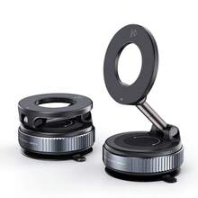 Giá đỡ điện thoại ô tô có giác hút điều chỉnh được, 1 chiếc, giá đỡ điện thoại từ tính, thích hợp cho hệ thống định vị ô tô, nhà bếp, phòng khách, phòng tắm, xoay 360°, có thể gập lại, cất giữ tiện lợi, bao gồm vòng lò xo từ tính làm quà tặng. - Màu đen mát mẻ - Xem 4