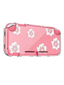 1pc Minimalist Transparent TPU Protective Case With White Flower Design For Nintendo Switch Lite Console - View 6