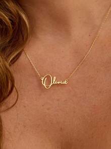 1 Stück personalisierte [Kundenname] Damenkette, Edelstahl Schmuck, Damenkette, Damenschmuck, minimalistisches Geschenk, geeignet für den Alltag und festliche Anlässe, geeignet als Jahrestags- oder Geburtstagsgeschenk für die Freundin, Valentinstag Geschenk, Ramadan, Eid Al-Fitr, Geburtstag Geschenk, Jahrestags Geschenk, St. Peter's Park Feiertags Geschenk, Muttertags Geschenk für Mama, personalisiertes Kundengeschenk - Verschiedenfarbig - Übersicht 3