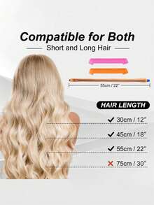 无需加热的螺旋卷发器套装，带造型钩，不伤发，隔夜即可轻松打造无热卷发，女士DIY长发和中长发卷发套装 - 彩色 - 查看 5