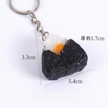 1pc Creative Sushi Rice Ball Keychain, Interesting Simulated Food Keychain Pendant, Suitable For Men And Women, Simulated Japanese Salmon Sushi Rice Ball Seaweed Keychain Pendant, Small Gift - Multicolor - View 16
