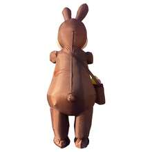 成人棕色背包兔子充气服卡通兔子角色扮演派对服装 - 彩色 - 查看 5