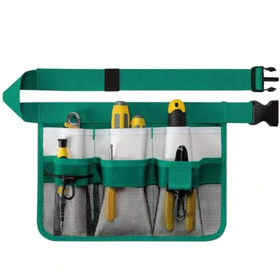 Garden Apron For Women Adjustable Tool Belt With 8 Pockets - Heavy Duty Oxford Work Belt For Gardening Construction Green - 綠色的 - 查看 1