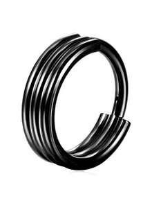 Pendientes de aro triple con bisagra de acero inoxidable 316L para la nariz/septum, joyería de perforación corporal unisex - Multicolor - Ver 12