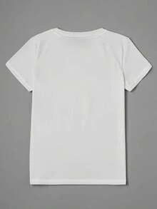 Women'S Floral Print T-Shirt, Casual Short-Sleeve Top With A Round Neck For Spring And Summer - White - View 4