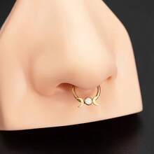 1件16G 316不锈钢优雅鼻环，饰有蛋白石月亮和太阳图案，CZ耳骨环，铰链式唇环，多功能穿刺饰品 - 鼻環 - 查看 9