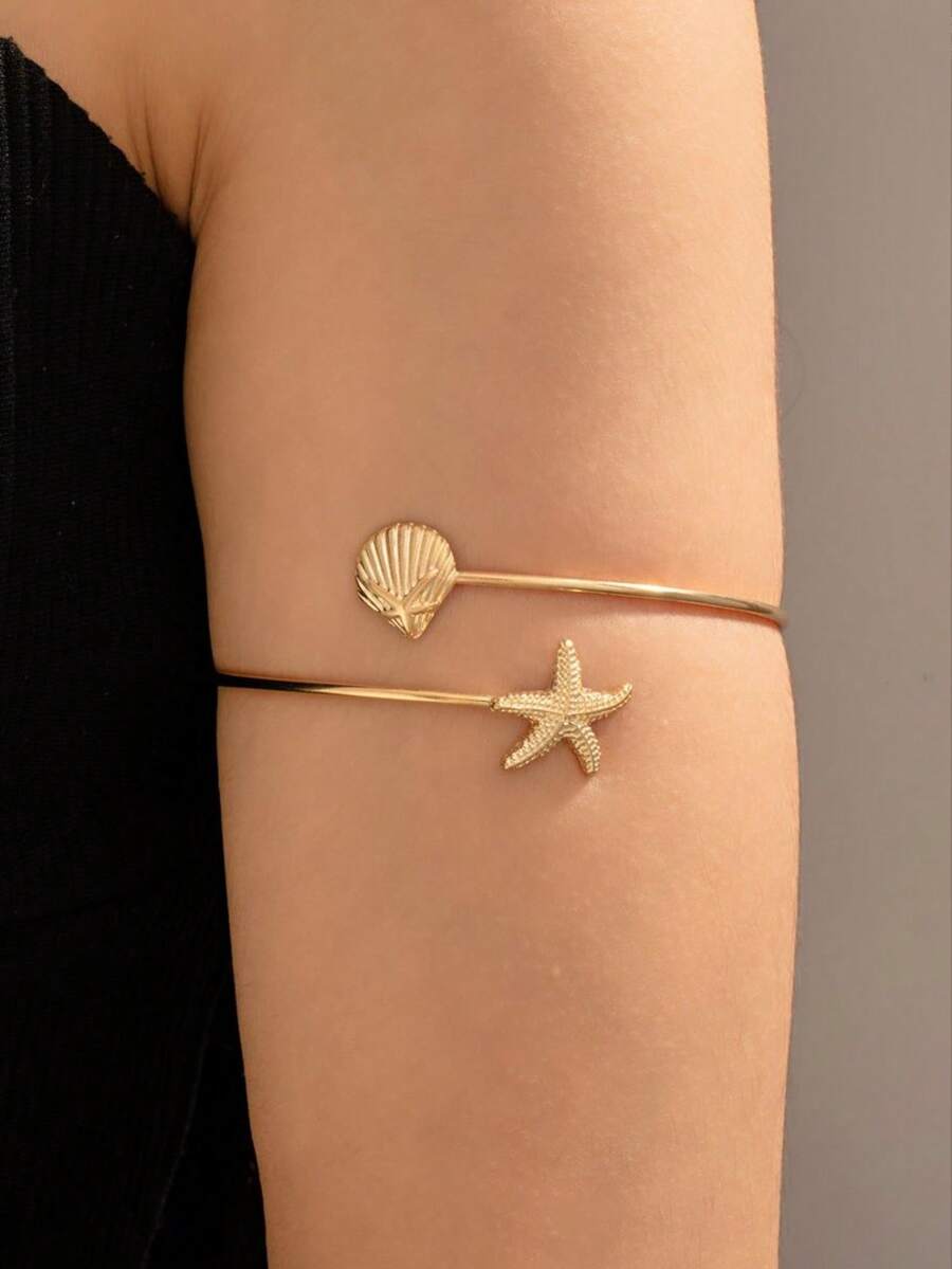 1 pieza Brazalete abierto ajustable de diseño de nicho para mujer, accesorio elegante y versátil - 04 - Ver 1