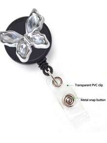 1 chiếc ví đựng thẻ hình bướm đính đá trắng, khóa kéo dễ mở chống thất lạc, thiết kế nơ tối giản, thích hợp để treo trên túi xách hoặc chìa khóa, dùng làm ví đựng thẻ ID, thẻ sinh viên, thẻ nhà hàng, nắp trượt hai khe đựng thẻ. - Nhiều màu - Xem 7