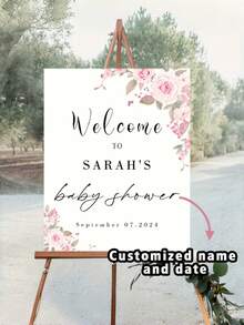 Customizable Text & Image Wedding Welcome Sign, Suitable For Engagement Party Decor - Minimalist Modern Printing, Suitable For Birthday And Party Decor, Wedding Table Decoration, Wedding Party Gifts - Multicolor - View 5