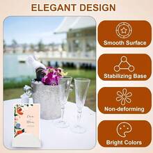 Bộ 3/6 giá đỡ ảnh bằng gỗ màu trắng, giá để số bàn, giá trưng bày để bàn - Vật trang trí tiệc cưới thiết yếu, sự lựa chọn của người tổ chức đám cưới, giá đựng thẻ gỗ hình bán nguyệt, giá trưng bày để bàn đa năng. - ủng hộ - Xem 3