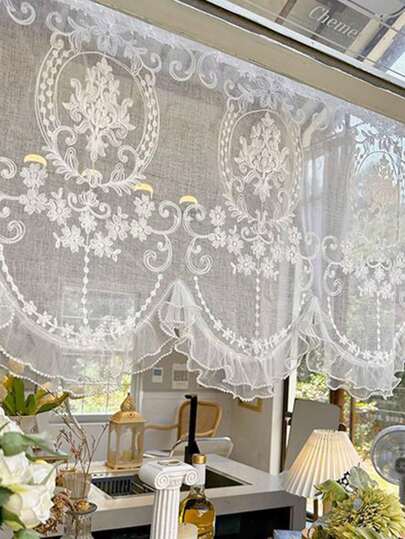 1 adet Fransız Lüks Klasik Saray Dalgalı Perde, Zarif ve Seçkin, Üstten Çubuk Geçmeli, Yatak Odası, Yemek Odası, Balkon, Kafe, Tatlıcı, Kemer, Giriş Holü Bölmesi, Küçük Pencere Dekorasyonu İçin Uygundur