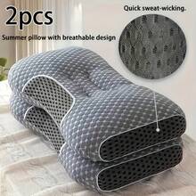 Two Knitted Cervical Pillows, Massage Pillow Core, Durable Fabric, Home-Absorbing Breathable Decorative Cushions, Universal White Neck Pillows All Seasons, Great Option - 2 chiếc - Gối cao - Gối massage thoáng khí và thấm hút mồ hôi - Xem 7