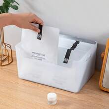 1/2件装化妆品收纳盒，多功能浴室化妆品整理盒，带提手的桌面塑料化妆品盒，大容量护肤面膜收纳篮，适用于卧室、浴室、宿舍等场所。 - 多色 - 查看 6