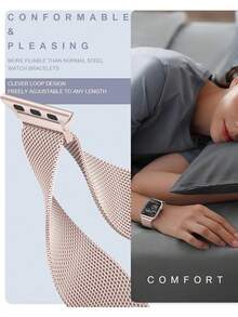 不锈钢米兰尼斯表带,兼容 40mm、41mm、38mm、42mm、44mm、45mm、49mm、46mm,兼容 Series 11、10、9、8、7、6、5、4、3、2、1、Ultra 3/2/1 和 SE 3/2/1,男女通用 - 38mm/40mm/41mm - 查看 5