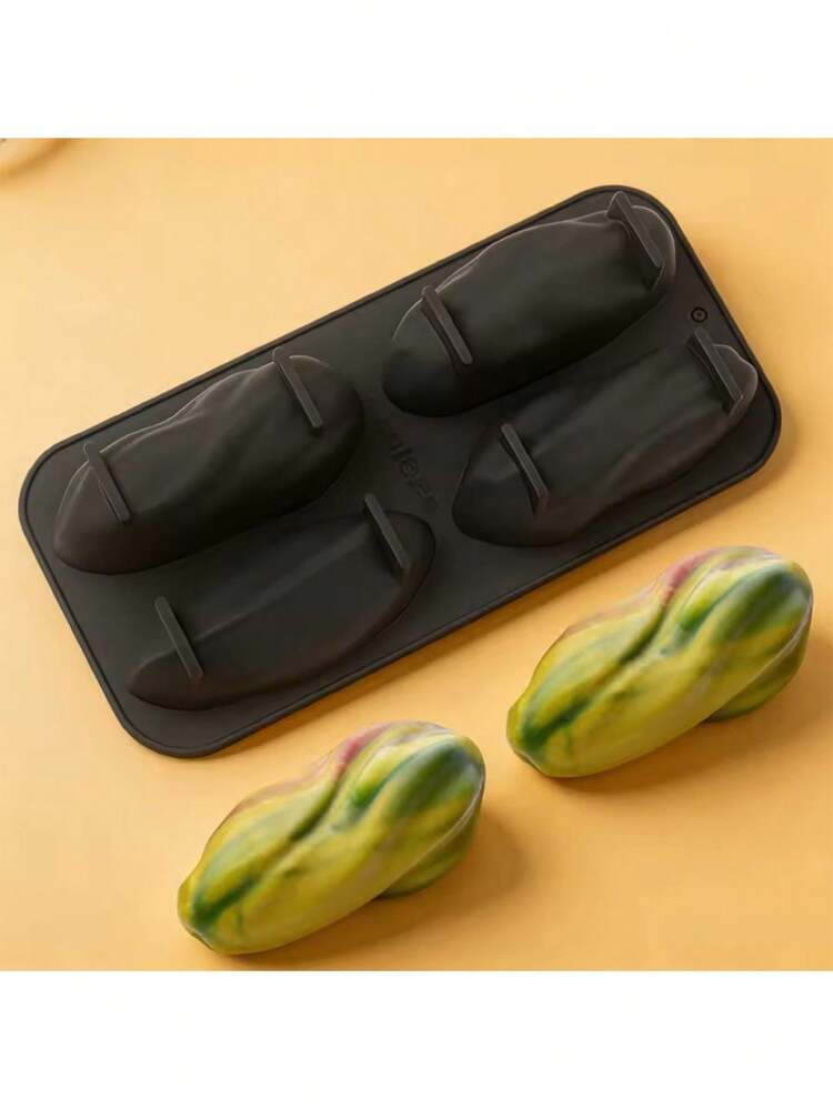Khuôn silicon 4 ngăn đựng sô cô la, khuôn bánh mousse hình hạt dẻ cười, dụng cụ làm bánh nhà bếp cho các món tráng miệng, bánh kẹo tiệc tùng, đồ dùng làm bánh. - Xem 6