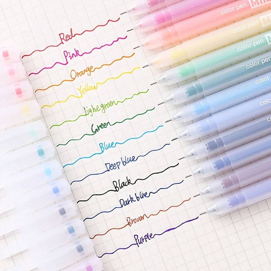 12-Color Journaling Pens 0.5mm