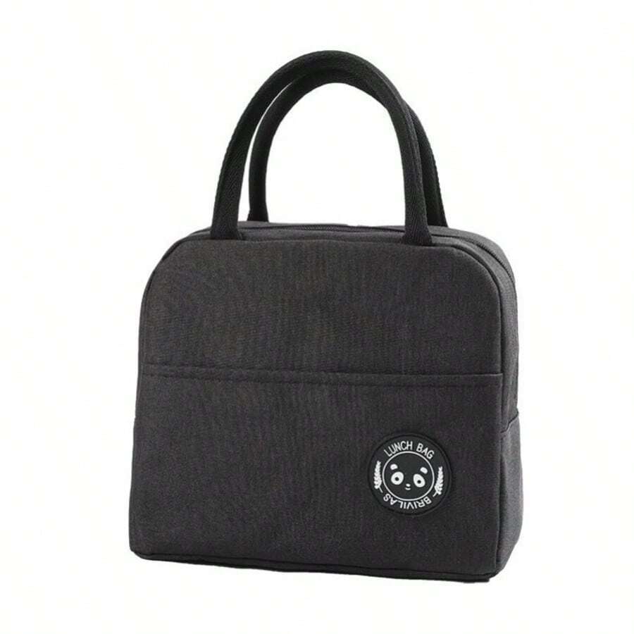 Portable Thermal Lunch Bag/Travel Bag/Cosmetic Lunch Box. Cute Design With Teddy Bear Print. Thermal Insulation That Keeps Food At The Desired Temperature. Practical Carrying Handle. Easy To Clean. Resistant And Durable For Daily Use. - 黑色 - 查看 1