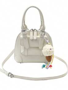 时尚百搭贝壳手提包，高端通勤包，休闲女士托特包，单肩包（不含配件） - 彩色 - 查看 11