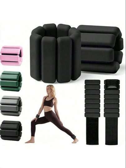 2pcs Adjustable Wrist And Ankle Weights (Unisex), Fitness Weight Set, For Exercises, Yoga, Walking, Running, Dancing, Pilates, Aerobics, Home Gym Wearable Bands