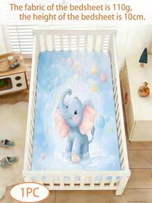 1PC Cartoon Pattern Single Bed Sheet, Made Of Polyester Material, Digitally Printed, Suitable For Decorating Baby Bedrooms, Holiday Gifts, All Seasons - Multicolor - View 1