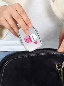 Pill Pattern Pill Box, Pill Letter Pattern, Portable Medication Storage Compartment, Mini Metal Storage Box, Portable Jewelry And Pill Box, Personalized Creative Gift, Bow Tie, Nurse Cap, Pill Bottle Pattern, Suitable For Travel, Outdoor Activities, Bags, Pockets, Can Be Used For Wedding Gifts, Gifts And Reception Decorations, Unique Decorative Travel Storage Box Design, Mother's Day Gift, Gift For Friends, Nurse Gift - Multicolor - View 4
