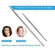 2pcs High Quality Stainless Steel Throat Stone Remover Tool Set, Including 1 X 6.69 Inch And 1 X 4.72 Inch Throat Stone Remover, Plus 1 Earwax Removal Scraper - Silver - View 3