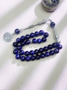 1pc 33pcs 10mm Green Glass Bead Single Strand Bracelet TASBIH, Daily Wear - Multicolor - View 2