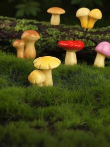 20/10件迷你蘑菇套装，可爱树脂小蘑菇装饰，逼真微型蘑菇雕塑，适用于仙女花园、玻璃容器装饰、微缩景观DIY。逼真树脂蘑菇工艺品，采用微型树脂制成，生动的树脂蘑菇屋装饰创意项目，包含蘑菇雕塑和逼真的设计。 - A - 查看 5