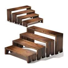 SANNAX 2 Set Large Wooden Tiered Riser Display Stands For Vendor Events, Stackable Wooden Cupcake Stand, Farmhouse Decor Wood Dessert Table Display Set, Vendor Booth Display Items, Food Display Risers For Party - 2 Set - View 11