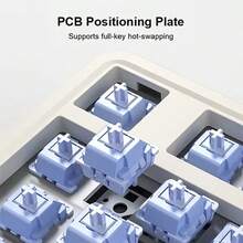 AULA Teclado mecánico para juegos inalámbrico AU75, 3 modos: Bluetooth 5.0/2.4G/USB-C, interruptores personalizables intercambiables, retroiluminación RGB, teclas PBT, perilla multimedia, apto para Windows y Mac, para jugadores - Ver 12