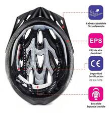 Modelo neutro para bicicletas + luz de bicicleta con batería + gafas protectoras de 2 pares + máscara antipolvo a prueba de viento - Rosa - Ver 7