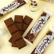 1个巧克力造型橡皮擦，逼真设计，铅笔橡皮擦，送给老师和同学的惊喜礼物，学校奖品，考试，绘画，美术用品 - 彩色 - 查看 3