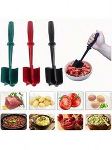 Multi-Functional Heat-Resistant Meat Masher, Nylon Meat Cutter, Hamburger Meat Mincer, Meat Grinder, Non-Stick Cookware - Multicolor - View 5